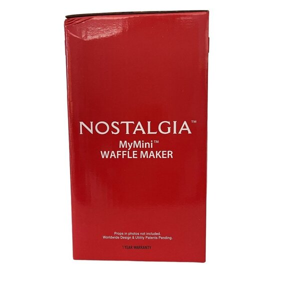 Nostalgia Red MyMini Waffle Maker Compact Size 5" Non-Sick New in Sealed Box (O) - Picture 4 of 5